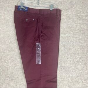 POLO Ralph Lauren Men's Burgundy Stretch Slim Fit Pants - 32 x 34